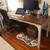Large Wooden desk with White Metal Frame 1 thumbnail