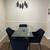 Glass Dining Table w/ Suede Chairs (Set of 4) 1 thumbnail