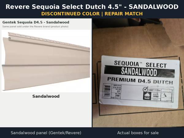 Revere Sequoia Select D4.5DL Dutch Lap Vinyl Siding - Sandalwood 1
