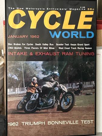 Cycle World January 1962 Bonneville Poster 1