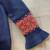 J. Crew Merino Wool Blend navy blue & orange ruffle sleeve sweater XXS 4 thumbnail