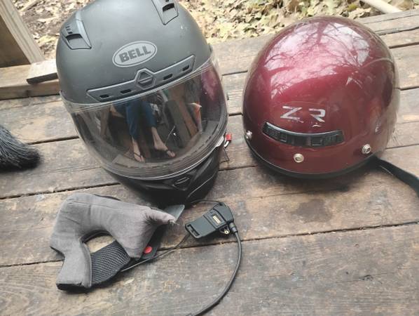 TWO MOTORCYCLE HELMETS 1