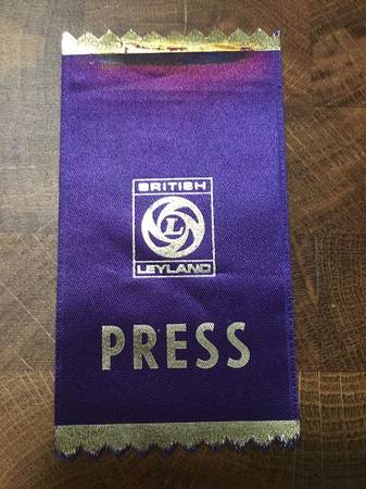 1960's British Leyland Auto Show Press Pass VIP 1