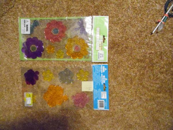 Spring Flower Themed Window Gels $1.50 --New in Package-Half Price-- 1