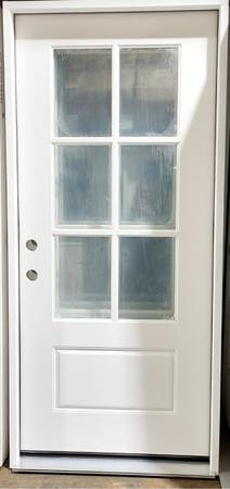 New 36" 6 Lite RH Inswing Fiberglass Exterior Entry Door 1