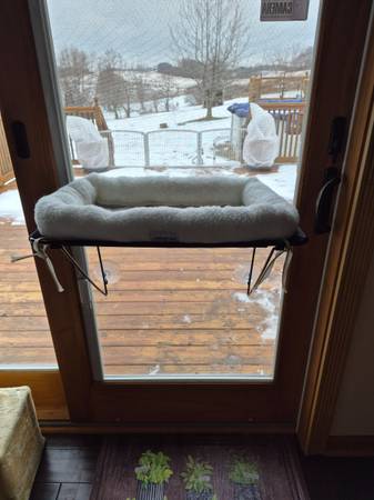Cat bed for window or sliding glass door 1