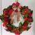 Tropical Paradise - Red Orange Flowers, Monstera Palm Wreath 4 thumbnail