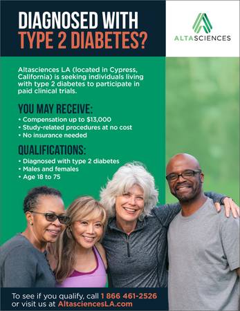Join a Type 2 Diabetes Research Study at Altasciences LA 1