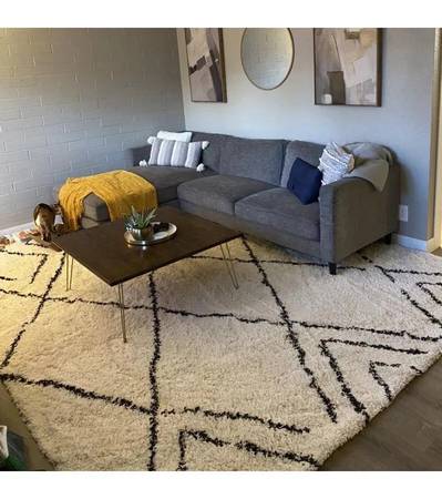 Project 62 Eyelash Shag Diamond Woven Area Rug 9'2" x 11'11" - PICK UP 1