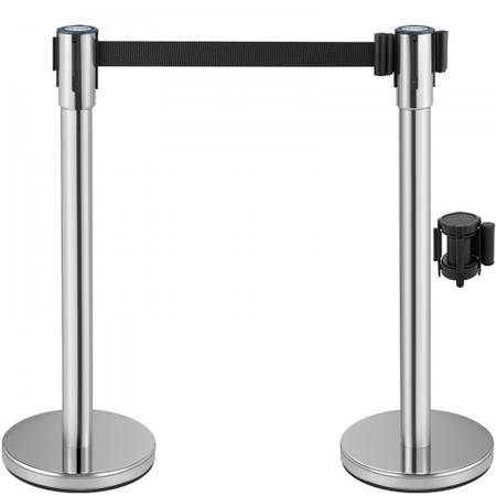 NEW Silver Stanchion With Retractable Belt (SET) 1