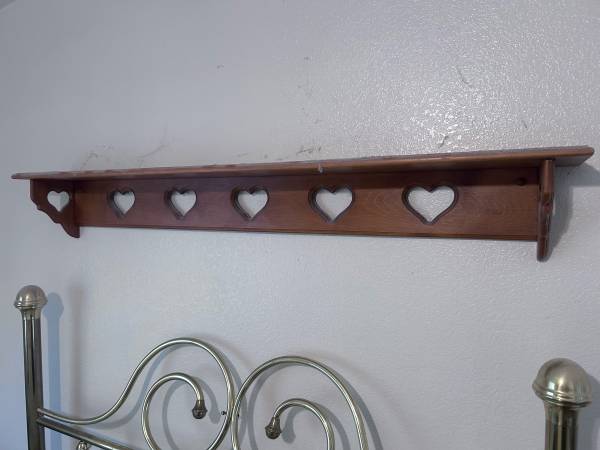 Solid wood Heart shelf 60” wide 1
