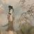 Vintage Mid Cent Japanese Geisha Girl Floral Framed Oil Painting 28x24 2 thumbnail
