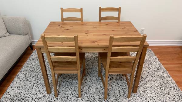 Ikea Solid Wood Dining Table with Four Chairs/ *Free Delivery 1