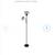 71” Floor Lamp with Reading Light – Black 4 thumbnail