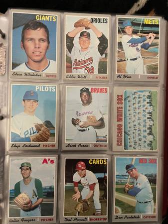 Conjunto completo TOPPS vintage de 1970 Aaron Mays Rose Reggie Mac Munson - $0 (San José)63437195117441121