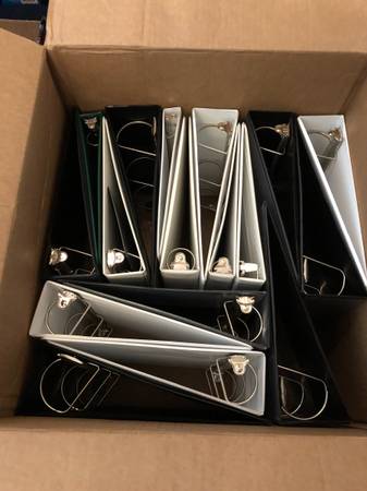 White Black 3 Ring Binder Lot (17) - Most 3" D ring Style 1