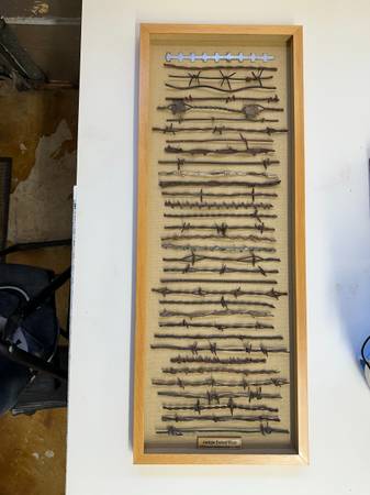 Framed Antique Barb Wire and Framed old Barb Wire info 1