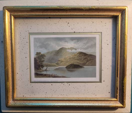 Fine framed chromolithographic print, Scottish Loch, late 19th c 1