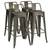 Outdoor 4 Metal Bar Stools 26'' Bar Height Industrial w/ Low 1 thumbnail