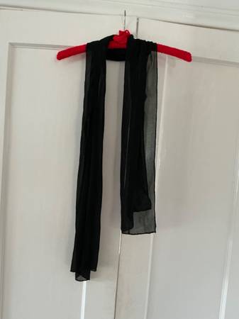 Black Scarf  - sheer nylon scarf. 1