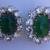 Sterling Emerald and Cubic Zirconia Earrings 1 thumbnail