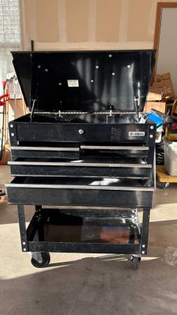 US General 4-Drawer Tech Cart / Tool Cart - Black 1