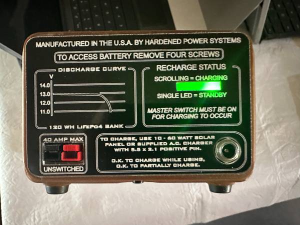 Hardened Power Cadet MK1 LiFePo4 Power Bank Solar Generator - $150 (The Villages)63438506916099121