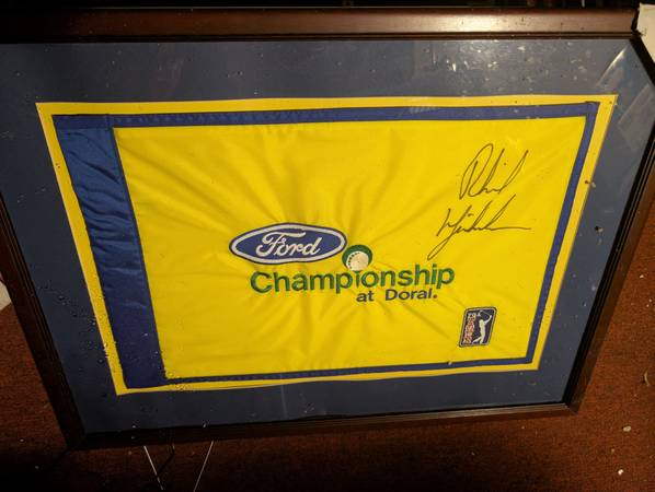 Phil Mickelson Autographed Flag Ford Championship @ Trump Doral USED 1