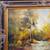 Large Vintage impressionistic Autumn River Landscape oil painting 15 thumbnail