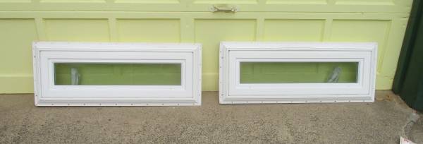 Two New Vinyl New Construction Awning Windows w/J-Channel- 36"W by 12" 1