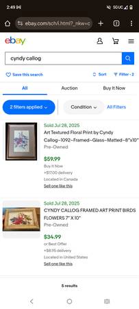 For Sale : Cyndy Callog Art Artwork Bird Print | Dated , Signed 1