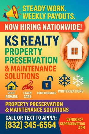 Hiring Handyman : Property Preservation & Maintenance - (832) 345-6564 1