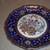 Royal Blue Hand Painted Raised Flowers Plate 1 thumbnail