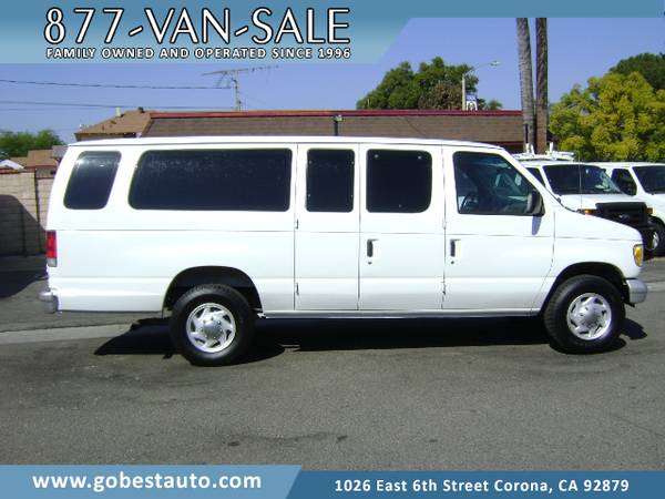 Ford Econoline E350 15-Passenger Van Fleet Owned 1-Ton Vinyl Seats Low Miles 1