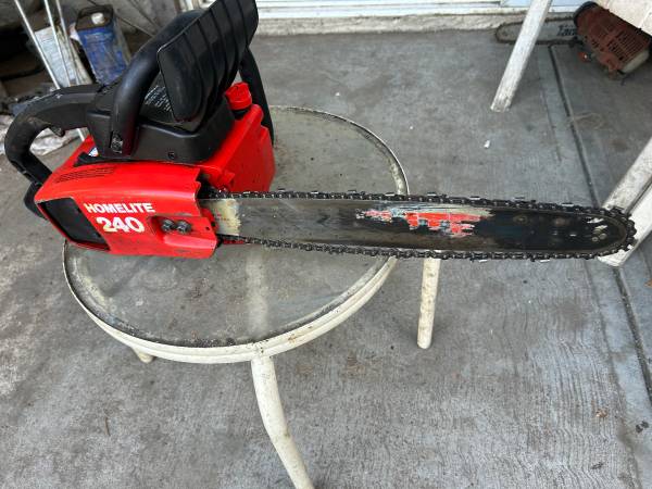2 Homelite 240 chainsaws, top handle 1