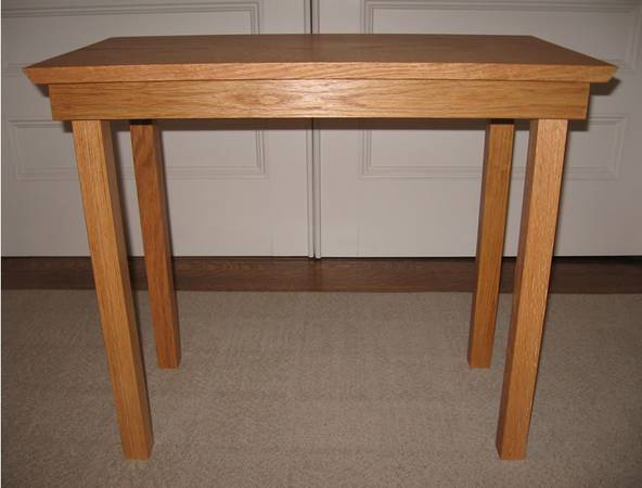 New Hand Made Single Slab Solid Oak Side Table 1