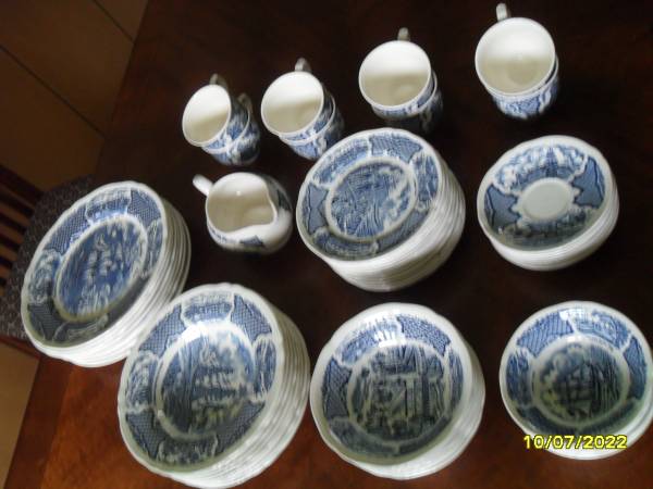 Dishes, Alfred Meakin Blue (Fair Winds collection) 65pcs. 1