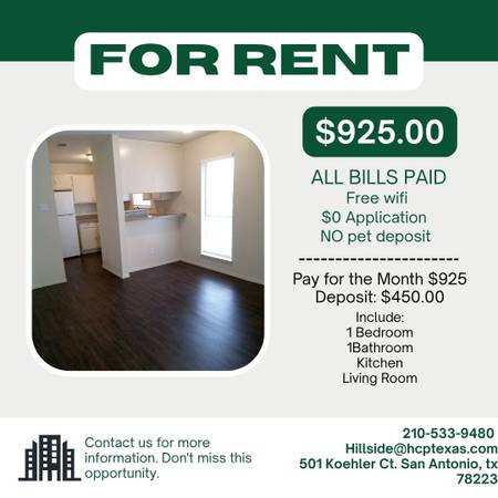 1 bedroom 1 bath---MOVE IN TODAY!!! 1
