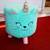 CHILD CHAIR STOOL OTTOMAN Plush CAT UNICORN with Horn Seat Teal Color 7 thumbnail