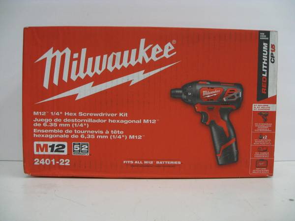 Milwaukee 2401-22 M12 12V Cordless 1/4 in. Hex Screwdriver Kit 1