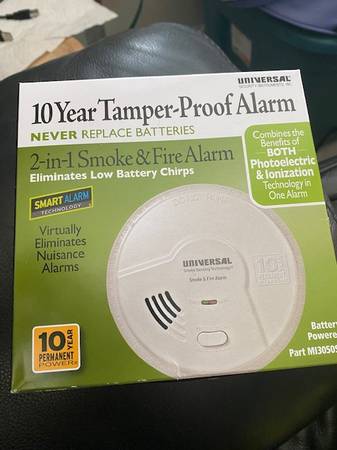 10 Year Tamper~proof alarm 2~in~1 Smoke & Fire Alarm USI MI3050SB New! 1