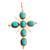 Solid sterling Silver, 925- Handmade Turqoise Cross 2 thumbnail