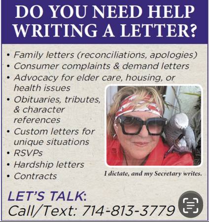Do you need help with a letter, contract or dispute? 1