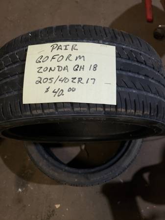 Used pair Go Form 205 40 z17 1
