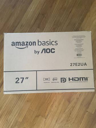 3 x 27" Amazon Basic Monitors and Adjustable Monitor Arms 1