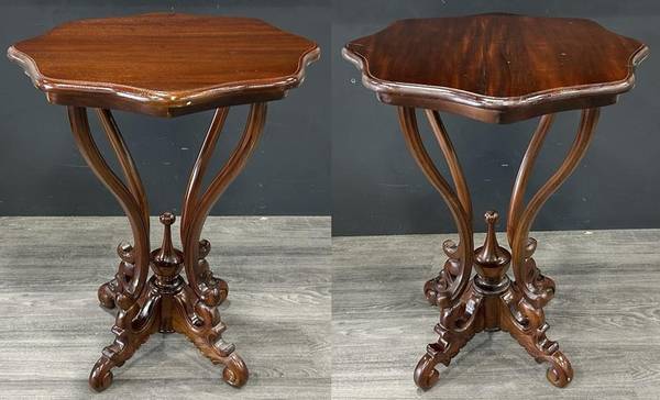 Exquisite Victorian Mahogany Carved Side Tables – Antique Elegance 1
