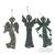 Vintage Trio Green Tin Metal Hanging Angel Ornaments 8.5" 2 thumbnail