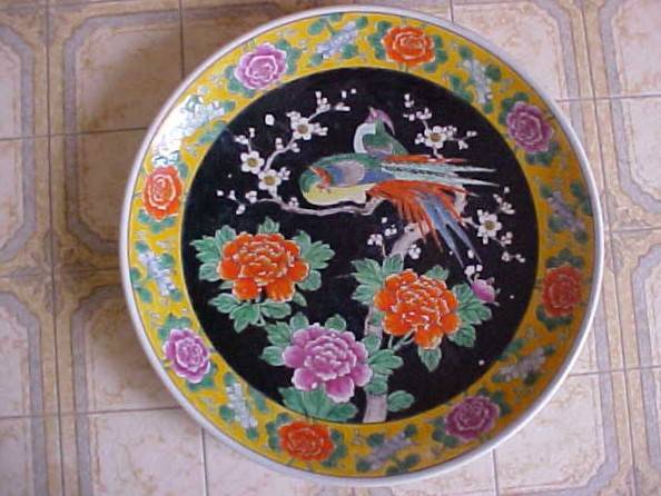 Large Vintage Japanese Porcelain Wall Plate 1