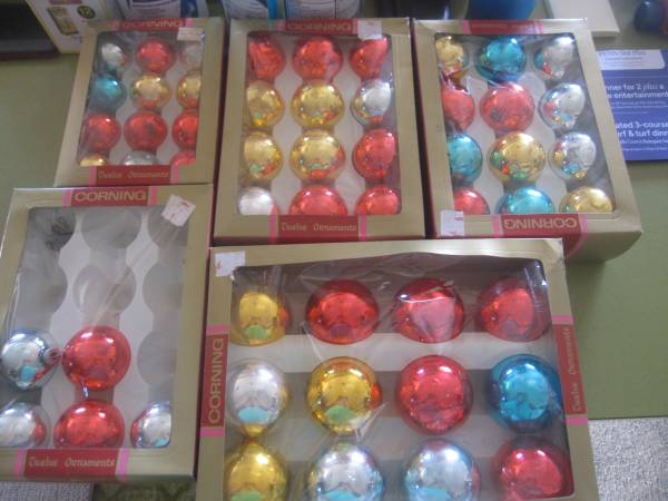 corning vintage glass xmas bulbs 1
