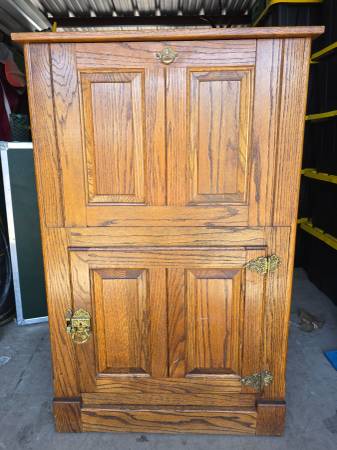 Solid Oak Ice Box Cupboard 1
